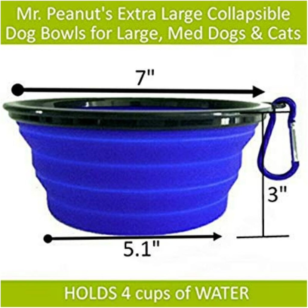 Extra-Large 34Oz Collapsible Travel Bowls - 2 Pack for Big Pets