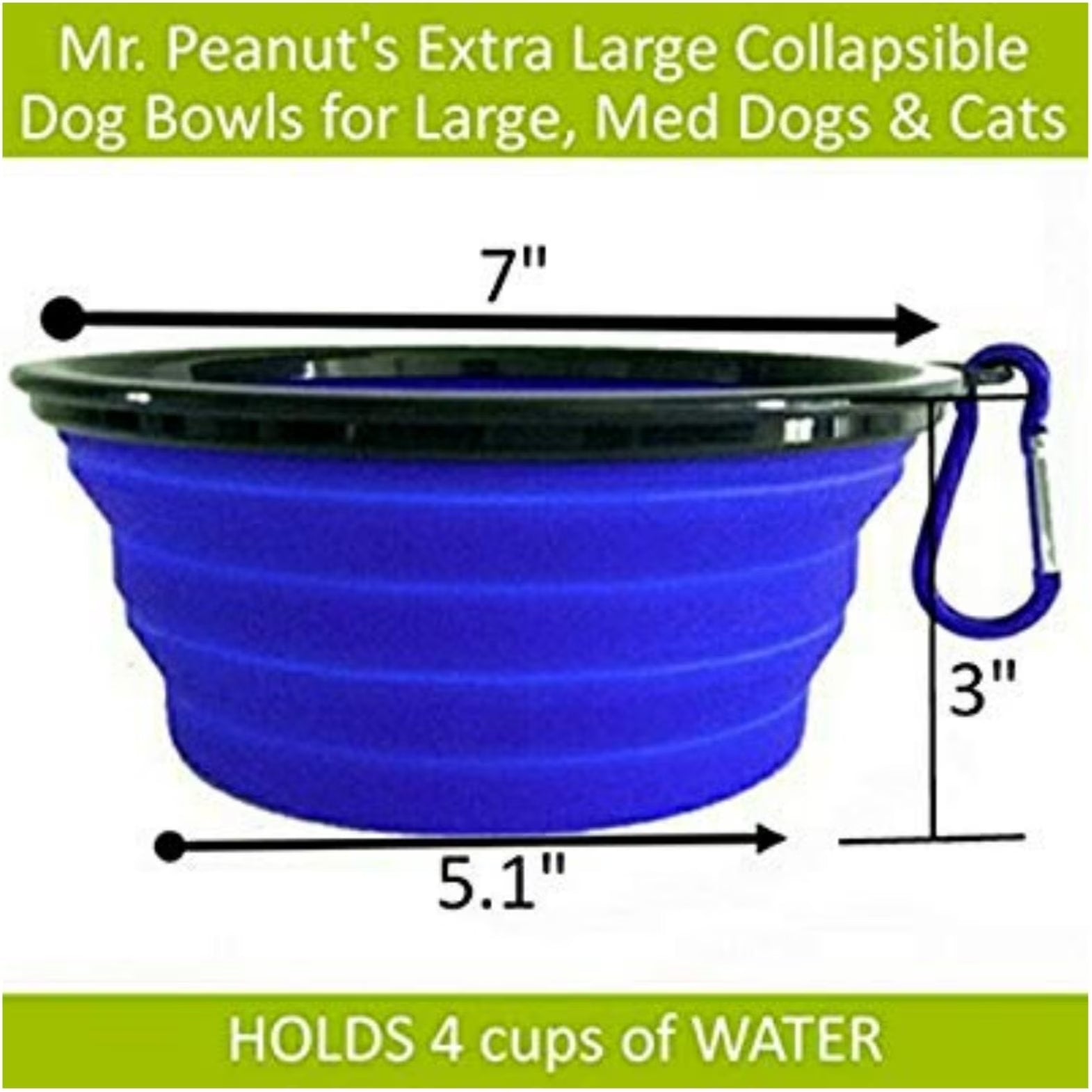 Extra-Large 34Oz Collapsible Travel Bowls - 2 Pack for Big Pets