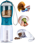 Dog Water Bottle with Food Container, Portable Pet Dog Water Dispenser for Outdoor Walking,Hiking,Travel,Puppy Essentials,Puppy Supplies,Replaceable Waste Bags