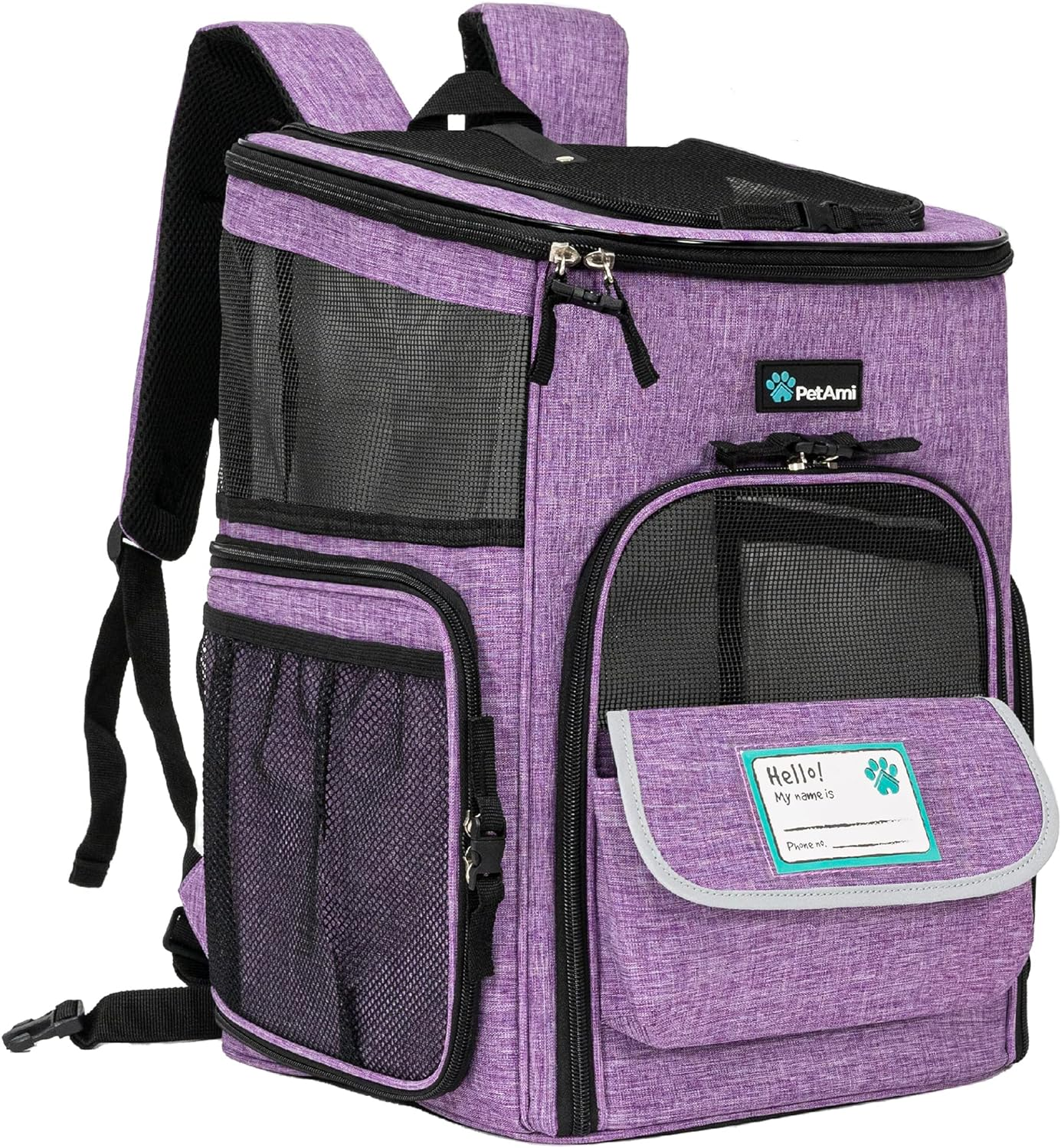 Airline Approved Pet Backpack Carrier – 4-Way Entry, Purple (Up to 18 lbs)
