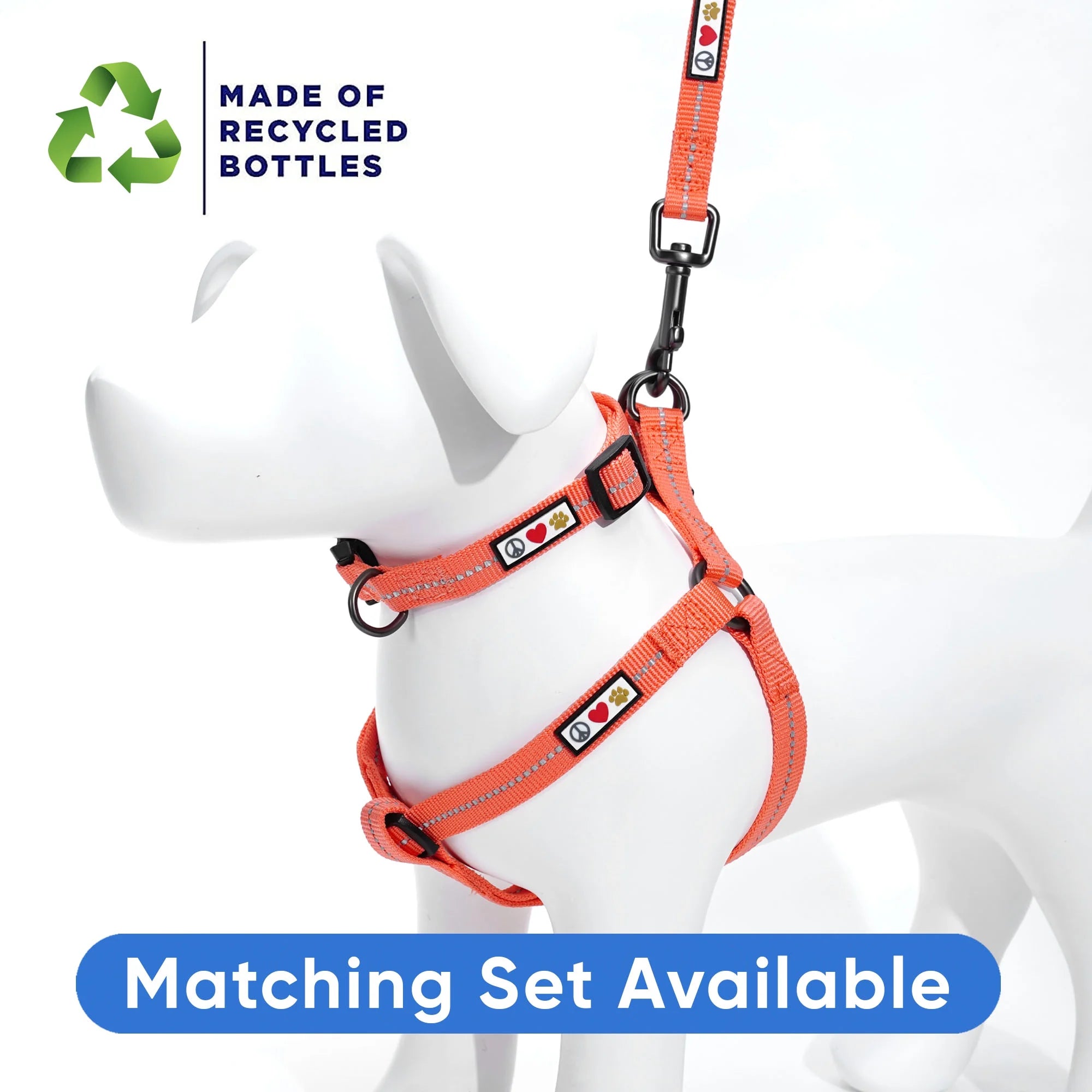Eco-Friendly Reflective Coral Dog Collar for Small Puppies